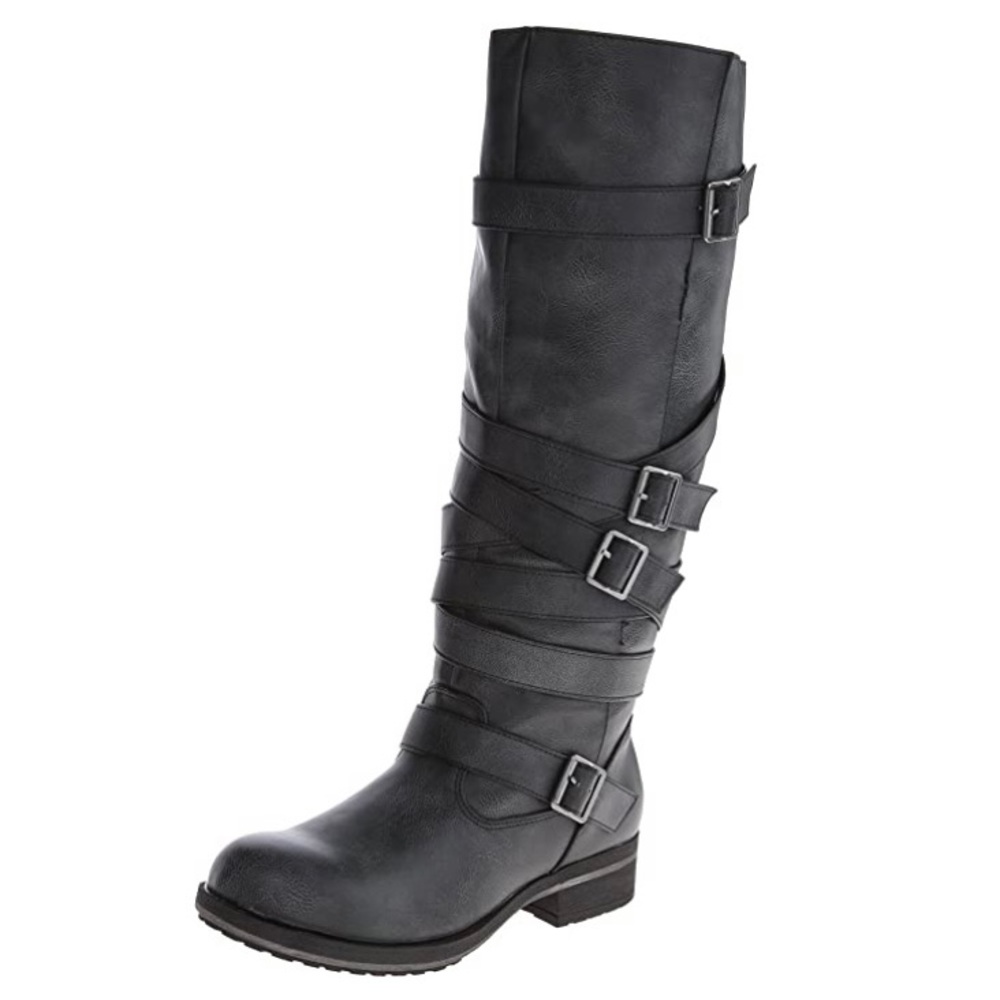 Madden Girl Black Lilith Tall Motorcycle Boots